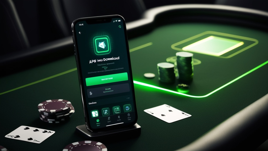 Smartphone mit APK-Download in dunkler Casino-Atmosphäre